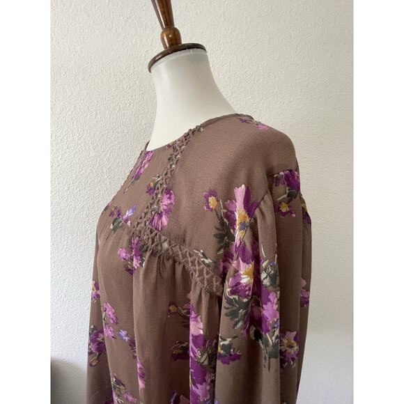 Torrid Top Blouse Multicolor Floral Pullover Semi Sheer - Picture 7 of 12